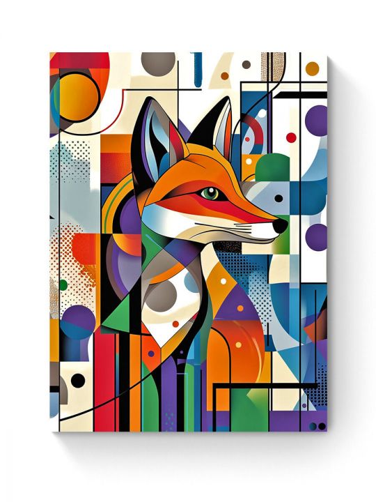 Алмазная мозаика на подрамнике «Лиса абстракция» 50x40 см