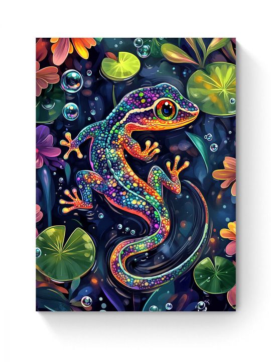 Алмазная мозаика на подрамнике «Ящерка» 80x60 см