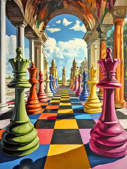 Алмазная мозаика без подрамника «Шахматы» 50x40 см