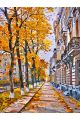 Алмазная мозаика без подрамника «Осенняя улочка» 130x100 см