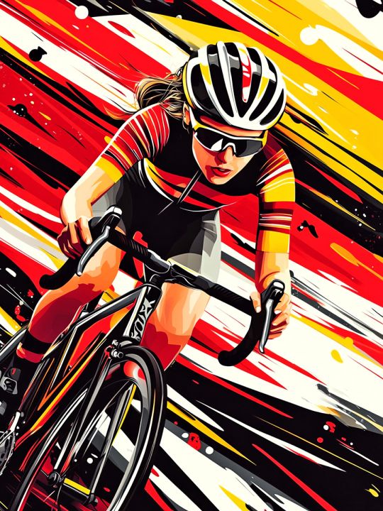 Алмазная мозаика без подрамника «Велоспорт» 40x30 см