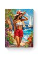 Алмазная мозаика на подрамнике «Девушка на море» 60x45 см
