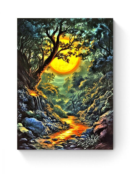 Алмазная мозаика на подрамнике «Полнолуние» 40x30 см
