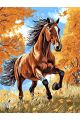 Алмазная мозаика без подрамника «Гнедой конь» 130x100 см