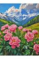 Алмазная мозаика без подрамника «Пионы в горах» 60x45 см