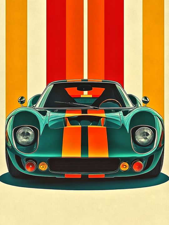 Алмазная мозаика без подрамника «Авто постер» 50x40 см