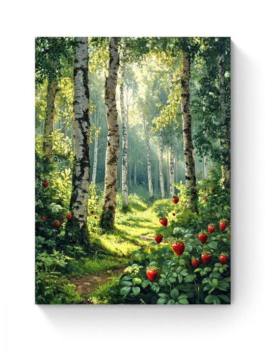Алмазная мозаика на подрамнике «Лесная ягодка» 50x40 см, 50 цветов