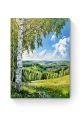 Алмазная мозаика на подрамнике «Береза на холме» 40x30 см