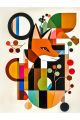 Алмазная мозаика без подрамника «Лиса абстракция» 40x30 см