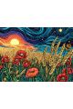Алмазная мозаика без подрамника «Пшеничное поле» 50x40 см