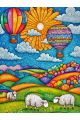 Алмазная мозаика без подрамника «Овечки на лугу» 50x40 см
