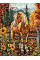 Алмазная мозаика без подрамника «Красивая лошадь» 50x40 см, 50 цветов