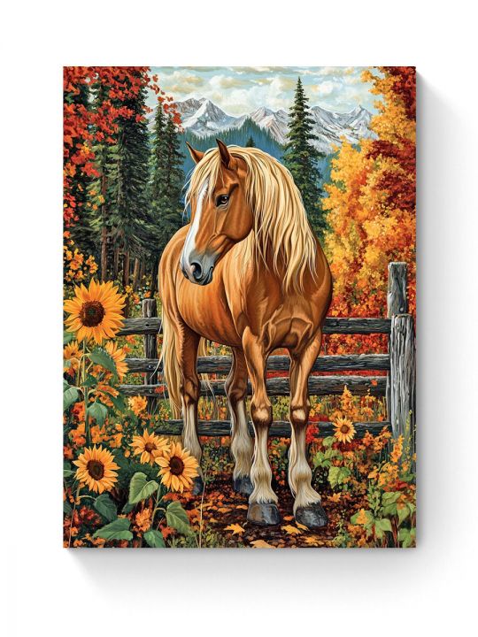 Алмазная мозаика на подрамнике «Красивая лошадь» 40x30 см