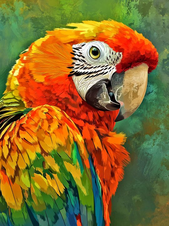 Алмазная мозаика без подрамника «Попугай Ара» 50x40 см