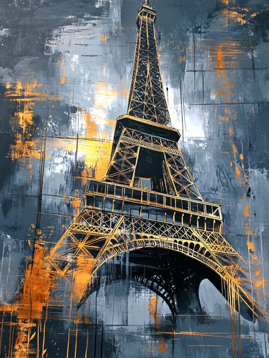 Алмазная мозаика без подрамника «Башня Парижа» 40x30 см