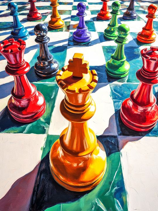 Алмазная мозаика без подрамника «Шах и мат» 60x45 см