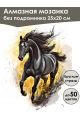 Алмазная мозаика без подрамника «Черный конь» 25x20 см