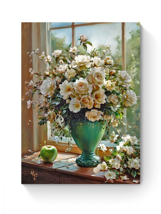 Алмазная мозаика на подрамнике «Чайные розы» 40x30 см