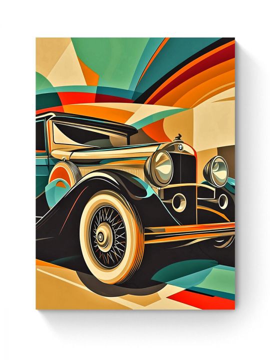 Алмазная мозаика на подрамнике «Ретро авто» 40x30 см
