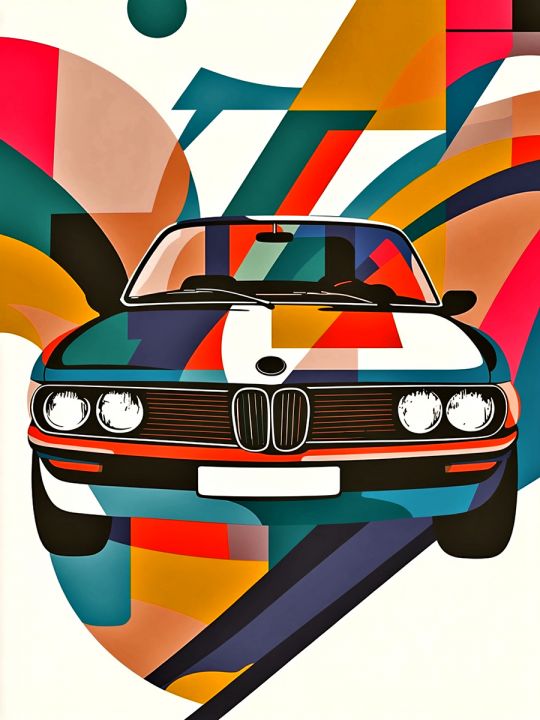 Алмазная мозаика без подрамника «Авто абстракция» 50x40 см