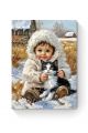 Алмазная мозаика на подрамнике «Зимнее детство» 40x30 см