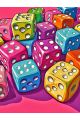 Алмазная мозаика без подрамника «Игровые кубики» 25x20 см