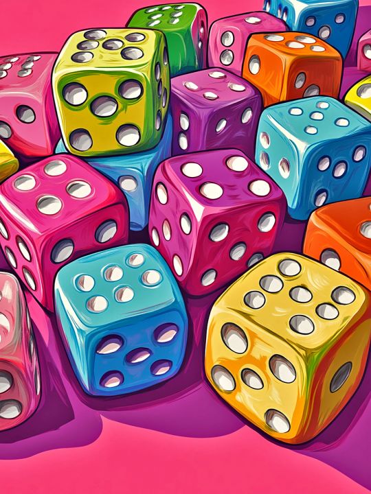 Алмазная мозаика без подрамника «Игровые кубики» 60x45 см