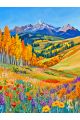 Алмазная мозаика без подрамника «Осень в горах» 50x40 см