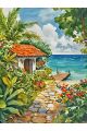 Алмазная мозаика без подрамника «Домик у моря» 50x40 см