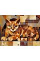 Алмазная мозаика без подрамника «Кот абстракция» 40x30 см