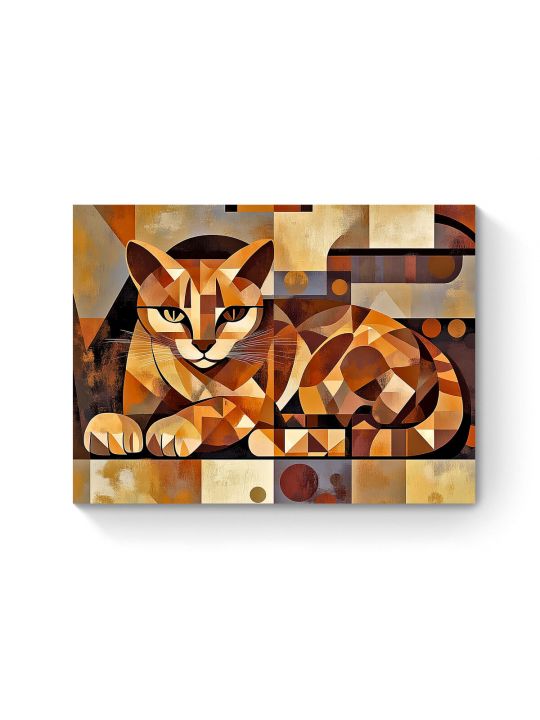 Алмазная мозаика на подрамнике «Кот абстракция» 60x45 см