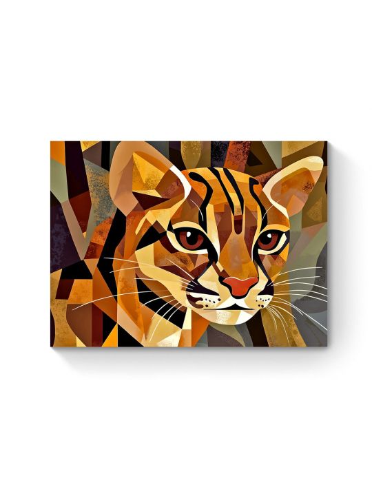 Алмазная мозаика на подрамнике «Кот Оцелот» 80x60 см