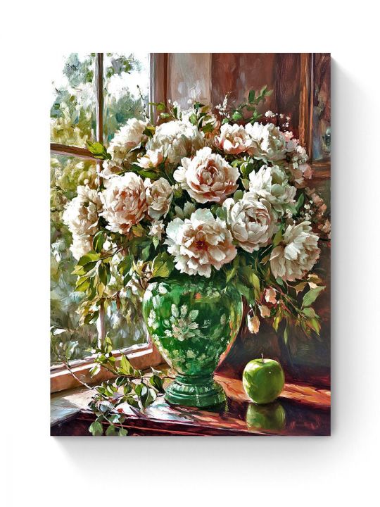 Алмазная мозаика на подрамнике «Букет пионов» 50x40 см