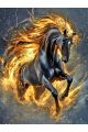 Алмазная мозаика без подрамника «Огненный конь» 50x40 см