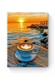 Алмазная мозаика на подрамнике «Кофе и море» 80x60 см
