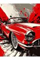 Алмазная мозаика без подрамника «Красный авто» 80x60 см