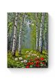 Алмазная мозаика на подрамнике «Березовая роща» 40x30 см