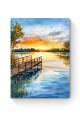 Алмазная мозаика на подрамнике «Закат на озере» 40x30 см