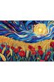 Алмазная мозаика без подрамника «Маки в поле» 50x40 см
