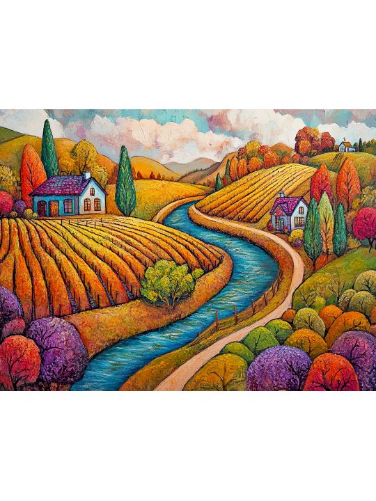 Алмазная мозаика без подрамника «Осенние краски» 50x40 см