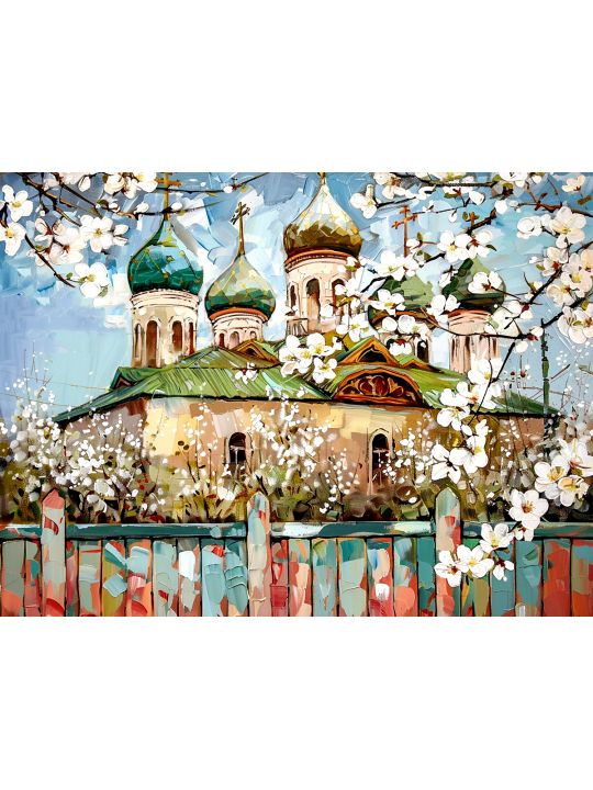 Алмазная мозаика без подрамника «Родные купола» 130x100 см