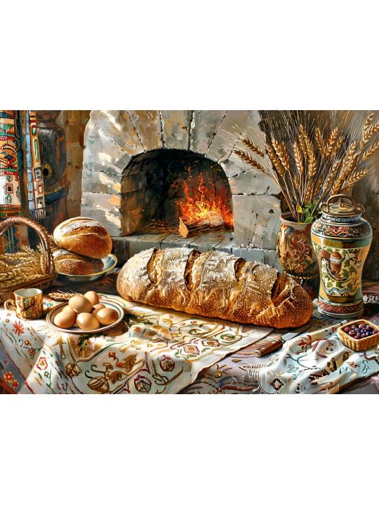 Алмазная мозаика без подрамника «Домашний очаг» 80x60 см