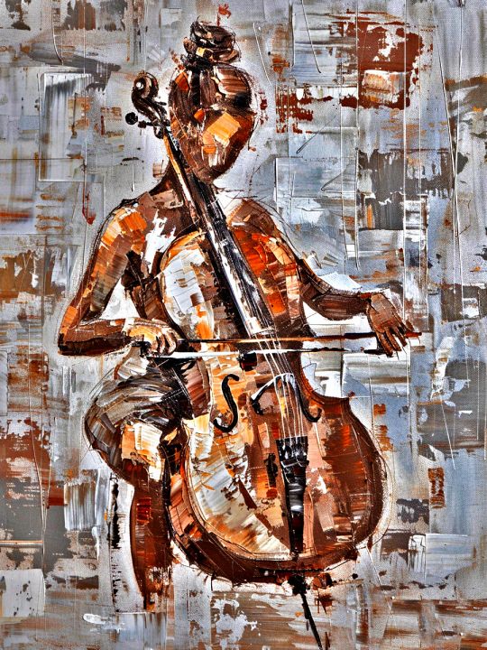 Алмазная мозаика без подрамника «Виолончелистка» 50x40 см