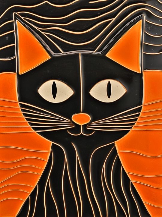 Алмазная мозаика без подрамника «Черный кот» 50x40 см