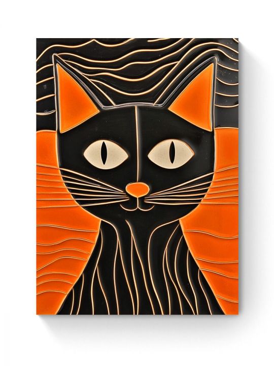 Алмазная мозаика на подрамнике «Черный кот» 40x30 см