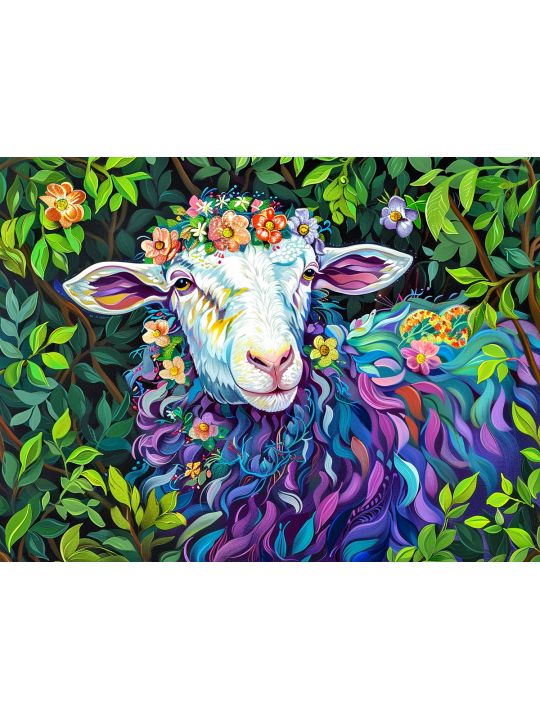 Алмазная мозаика без подрамника «Овечка арт» 50x40 см