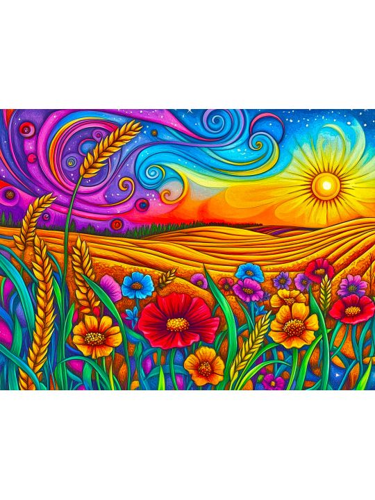 Алмазная мозаика без подрамника «Красочный мир» 130x100 см, 50 цветов