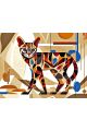 Алмазная мозаика без подрамника «Кошка Графика» 130x100 см