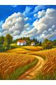 Алмазная мозаика без подрамника «Пшеничное поле» 130x100 см