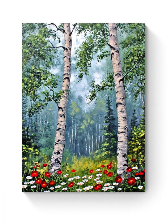 Алмазная мозаика на подрамнике «Березки» 40x30 см